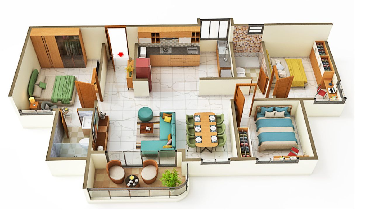 Bricks and Milestones Solcrest Hennur Road Bangalore Floor Plan 3 BHK