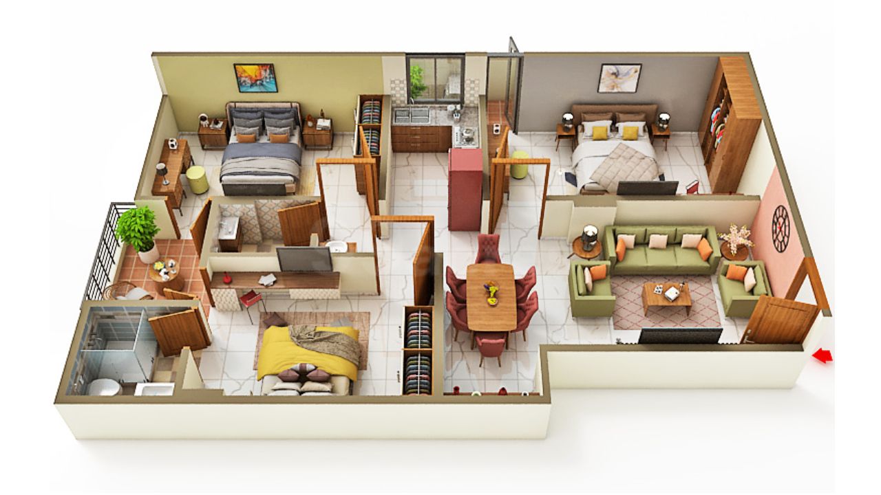 Redwood Utopia Jagatpura Jaipur Floor Plan 3 BHK