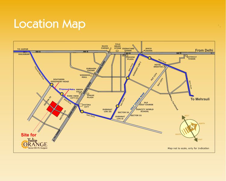 Tulip Orange Location Map