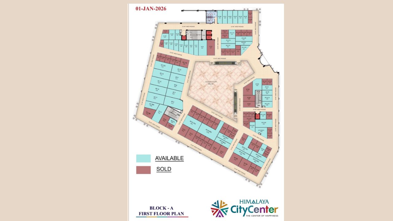 Himalaya City Center Floor Plan block 1 1st Floor