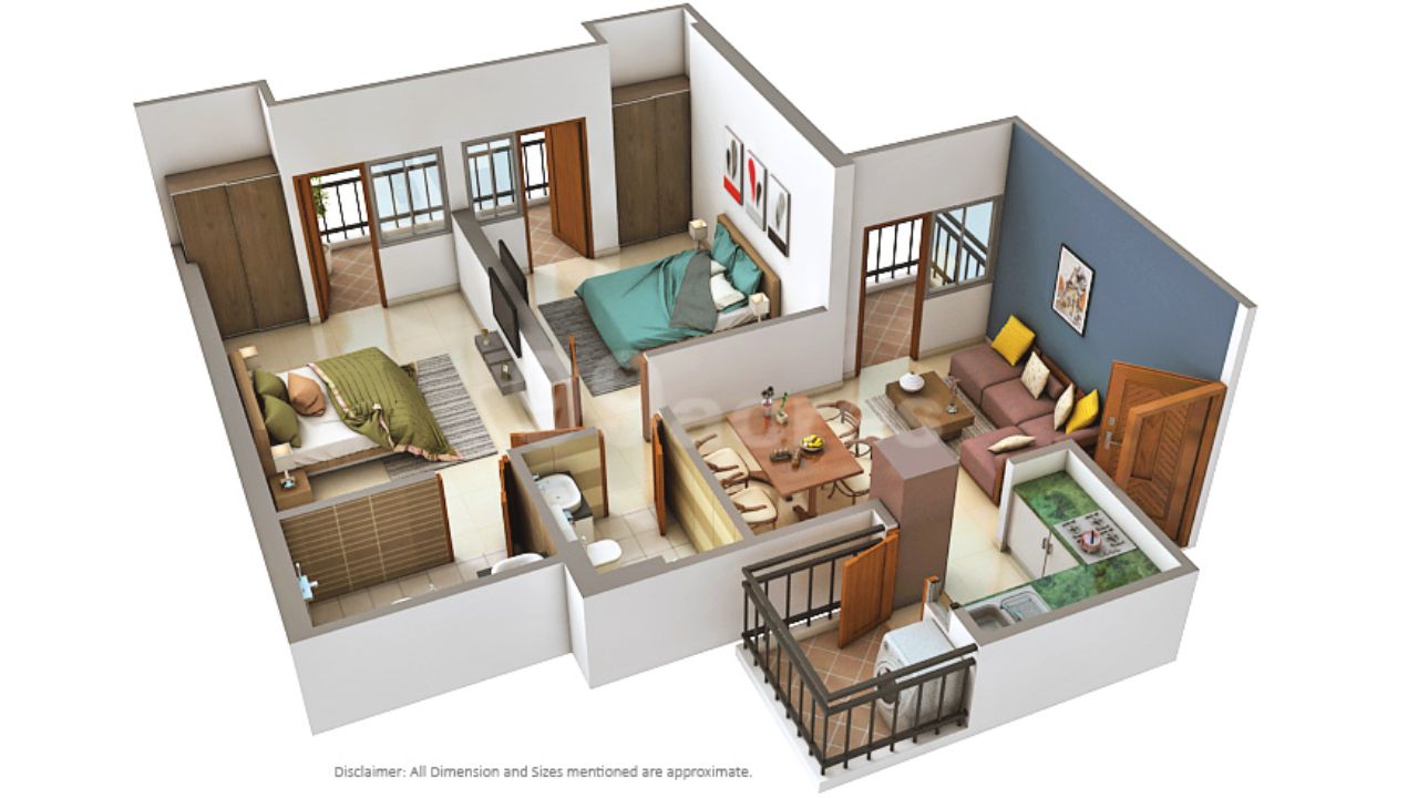Panchsheel Greens 2 Sector 16 Greater Noida Floor plan 2 BHK