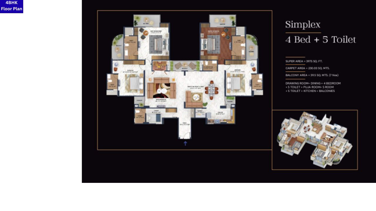 Express Zenith 4BHK Floor Plan