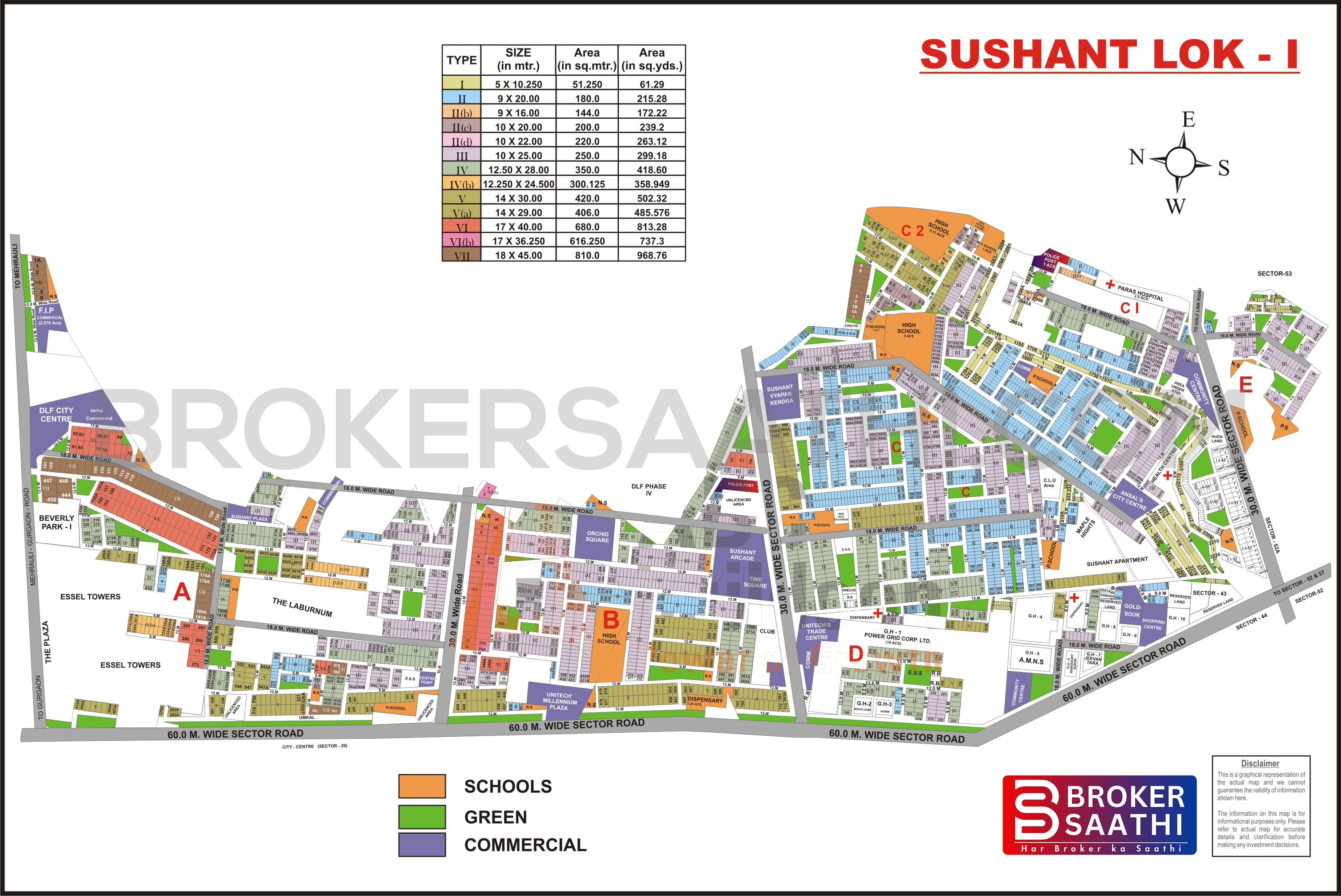 Gurgaon - Sushant Lok 1 Map