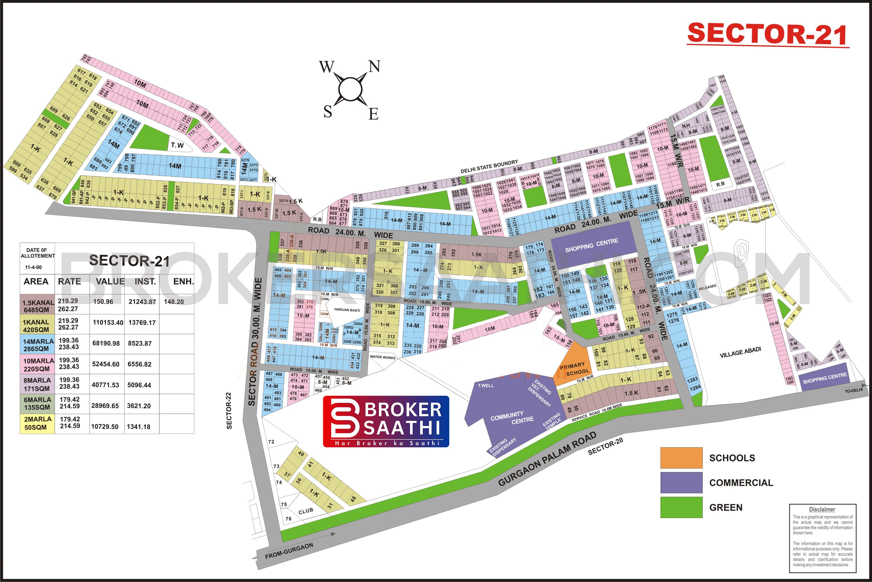 Gurgaon - Sector 21 Map