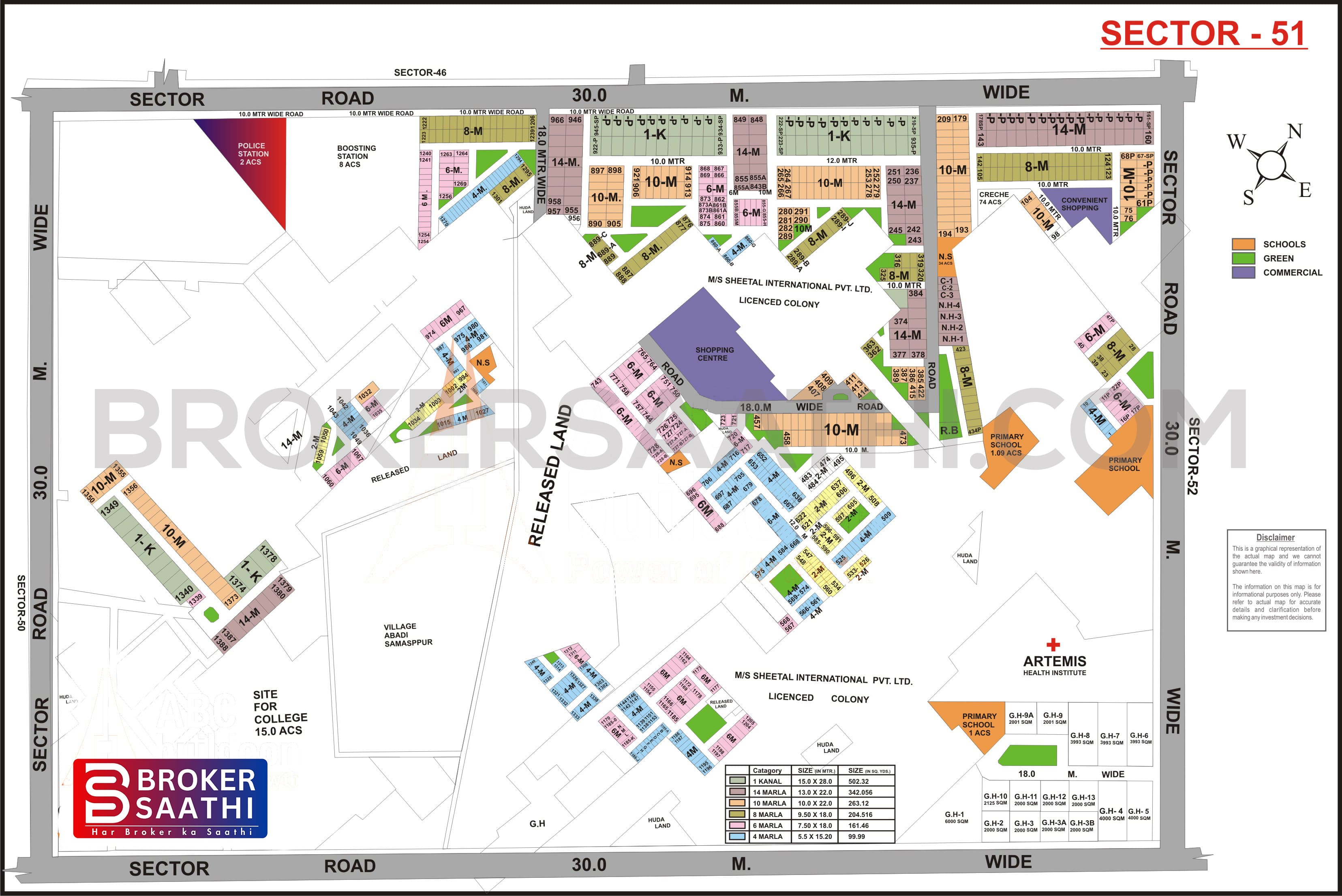 Gurgaon - Sector 51 Map