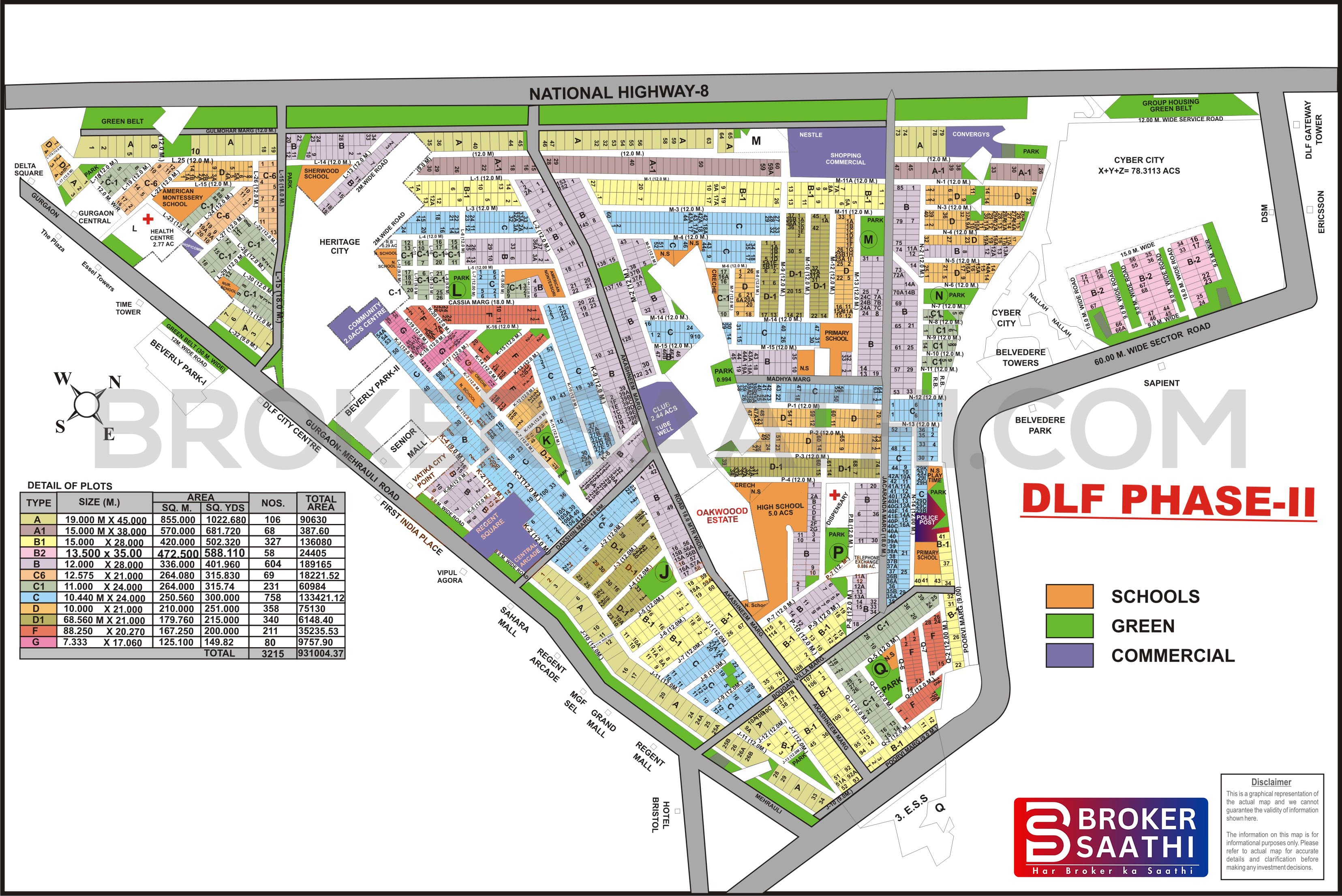 Gurgaon - DLF Phase 2 Map