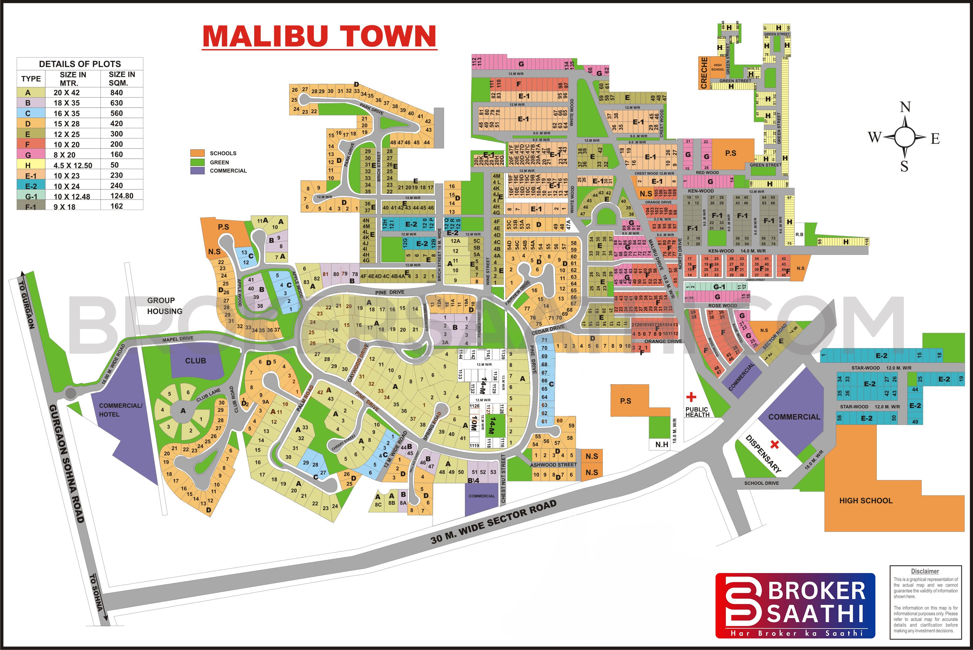 Gurgaon - Malibu Town Map