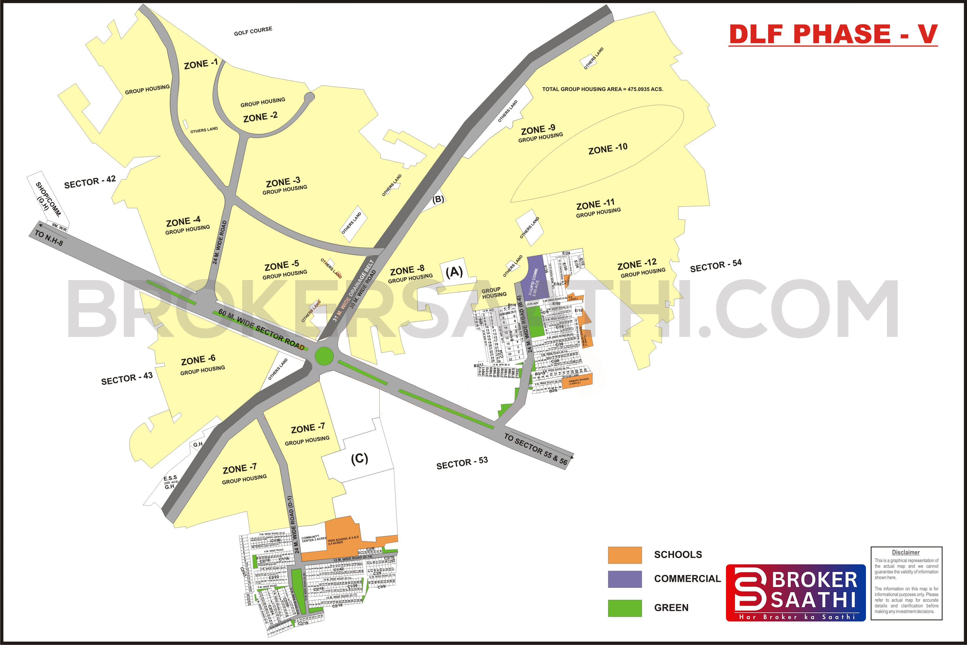 Gurgaon - DLF Phase 5 Map